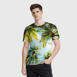 Мужская футболка 3D Пальмы под солнцем - фото 2