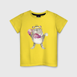 Детская футболка хлопок Плюшевый кот-боксер