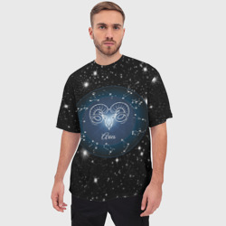 Мужская футболка oversize 3D Овен Aries по гороскопу 3D - фото 2
