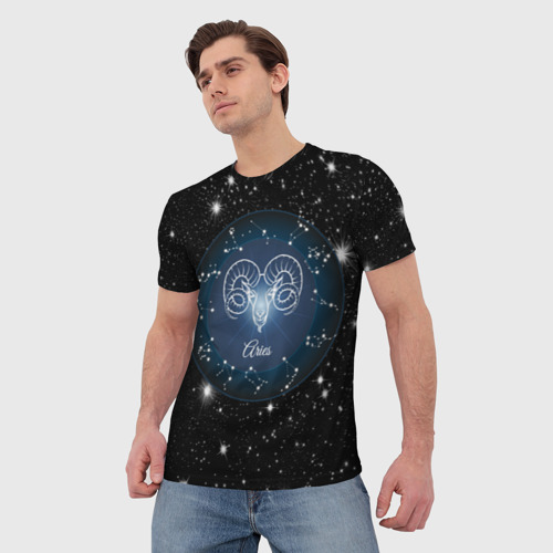 Мужская футболка 3D Овен Aries по гороскопу 3D, цвет 3D печать - фото 3