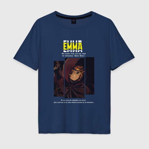 Мужская футболка хлопок Oversize I Emma, цвет темно-синий