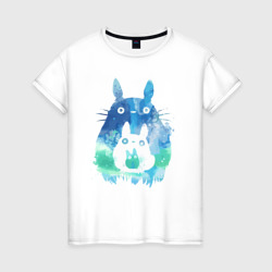 Женская футболка хлопок Семья кроликов Акварель