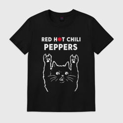 Мужская футболка хлопок Red Hot Chili Peppers Рок кот