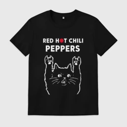 Мужская футболка хлопок Red Hot Chili Peppers Рок кот