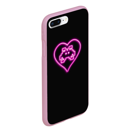 Чехол для iPhone 7Plus/8 Plus матовый Пиксельная неоновая фея в сердечке, цвет розовый - фото 3