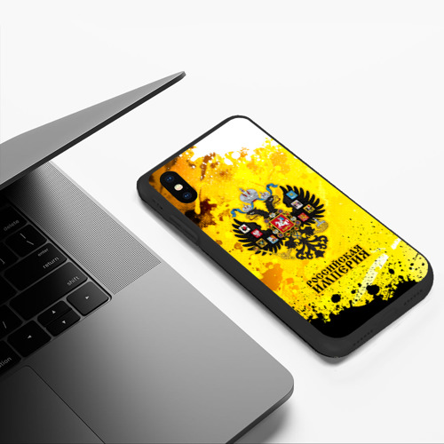 Чехол для iPhone XS Max матовый Российская Империя - герб - Брызги - фото 5