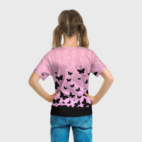 Детская футболка 3D с принтом GOT7 БАБОЧКИ, вид сзади #2