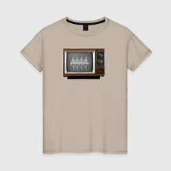 Лебединое по ТВ – Женская футболка хлопок с принтом купить со скидкой в -20%