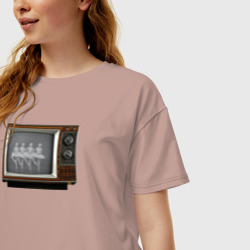 Женская футболка хлопок Oversize Лебединое по ТВ - фото 2