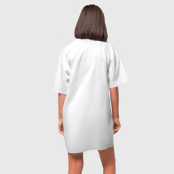 Платье с принтом Лебединое по ТВ для женщины, вид на модели сзади №2. Цвет основы: белый