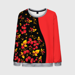 Мужской свитшот 3D Хохлома Русская роспись