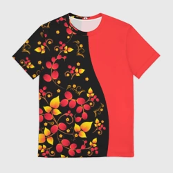 Мужская футболка 3D Хохлома Русская роспись