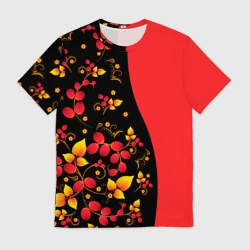 Мужская футболка 3D Хохлома Русская роспись