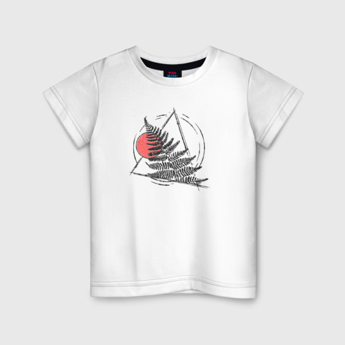 Детская футболка хлопок с принтом Мистический Папоротник, вид спереди #2