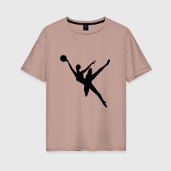 Женская футболка хлопок Oversize Балет - Баскетбол