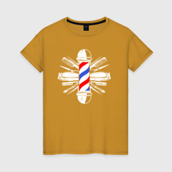 Женская футболка хлопок Barber's pole Столб парикмахера