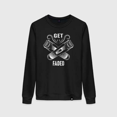 Женский свитшот хлопок Get Faded Barber, цвет черный