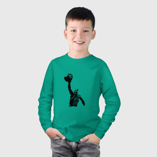 Детский лонгслив хлопок с принтом Jordan - Dunk, фото на моделе #1