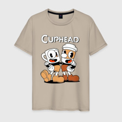 Мужская футболка хлопок Cuphead 2 чашечки