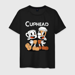 Мужская футболка хлопок Cuphead 2 чашечки