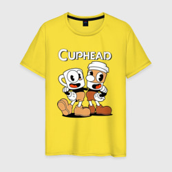 Мужская футболка хлопок Cuphead 2 чашечки