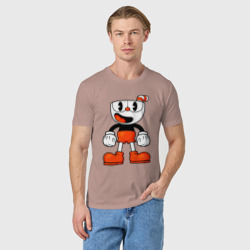 Мужская футболка хлопок Cuphead красная чашечка - фото 2