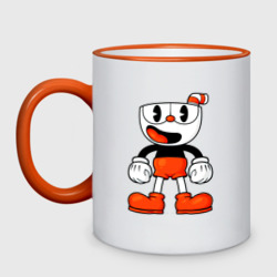 Кружка двухцветная Cuphead красная чашечка