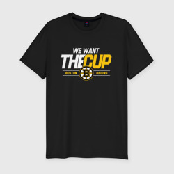 Boston Bruins we want the cup – Футболка приталенная из хлопка с принтом купить