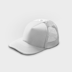 Кепка тракер с сеткой Базовая белая однотонная без дизайна - фото 2