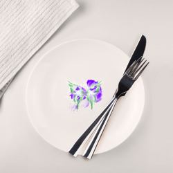 Тарелка Неоновая зелено-фиолетовая бабочка