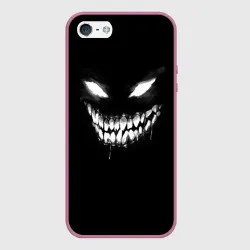 Чехол для iPhone 5/5S матовый Неоновое лицо монстра фонк демона Disturbed 