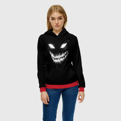 Женская толстовка 3D Неоновое лицо монстра фонк демона Disturbed - фото 2
