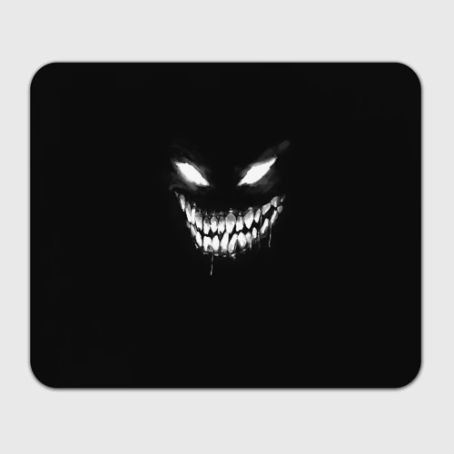 Прямоугольный коврик для мышки Неоновое лицо монстра фонк демона Disturbed 