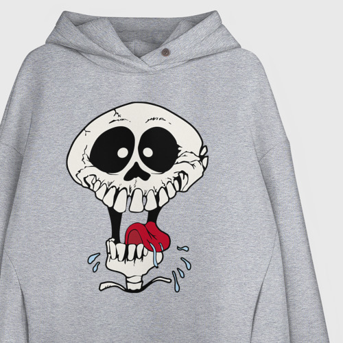 Женское худи Oversize хлопок Smile Hype Skull, цвет меланж - фото 3