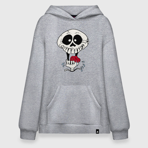 Худи SuperOversize хлопок Smile Hype Skull, цвет меланж