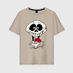 Женская футболка хлопок Oversize Smile Hype Skull