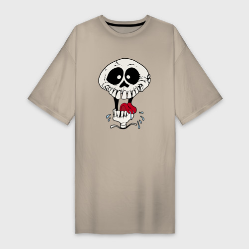 Платье-футболка хлопок Smile Hype Skull, цвет миндальный