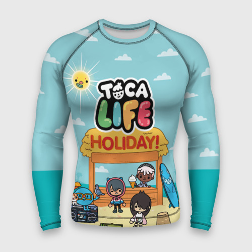 Мужской рашгард 3D Toca Life. Holiday!, цвет 3D печать