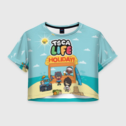 Женская футболка Crop-top 3D Toca Life. Holiday!