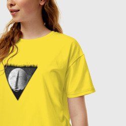 Женская футболка хлопок Oversize Папоротник и Космос - фото 2