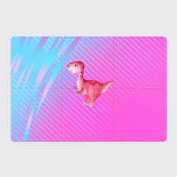 Магнитный плакат 3Х2 Розовый   динозаврик