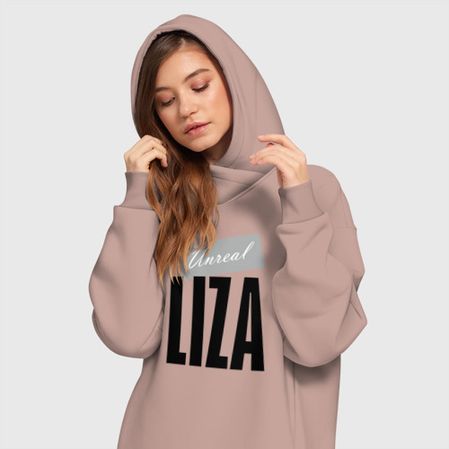 Платье-худи хлопок Unreal Liza, цвет пыльно-розовый - фото 3