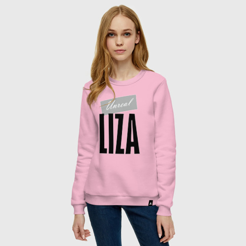 Женский свитшот хлопок Unreal Liza, цвет светло-розовый - фото 3