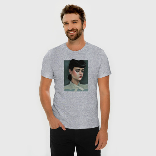 Мужская футболка хлопок Slim Рейчел, Бегущий по лезвию, цвет меланж - фото 3