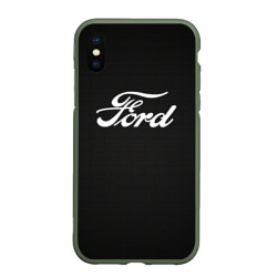 Чехол для iPhone XS Max матовый Ford Форд крбон