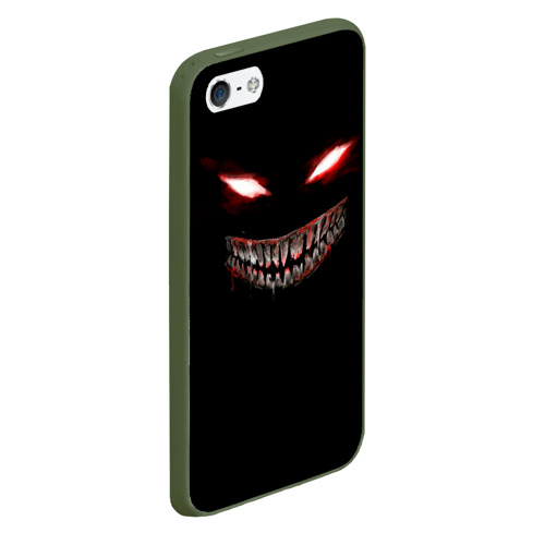 Чехол для iPhone 5/5S матовый Красноглазый демон Dead Inside, цвет темно-зеленый - фото 3