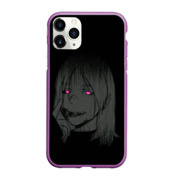 Чехол для iPhone 11 Pro Max матовый Девушка с неоновыми глазами