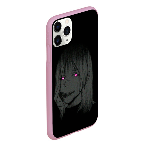 Чехол для iPhone 11 Pro Max матовый с принтом Девушка с неоновыми глазами, вид сбоку #3