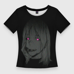 Женская футболка 3D Slim Девушка с неоновыми глазами