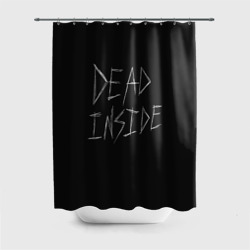 Штора 3D для ванной Надпись Dead Inside